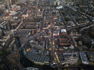 Camden Town aerial shot Camden Highstreet London UK
