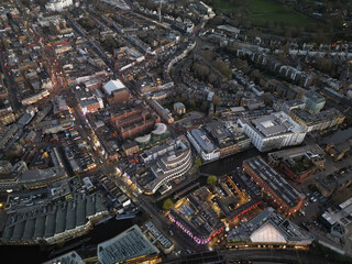 Camden Town aerial shot Camden Highstreet London UK