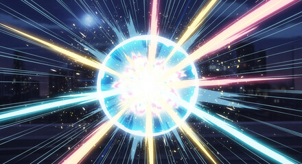 Naklejka premium Dynamic Anime Manga Energy Explosion Power Effect