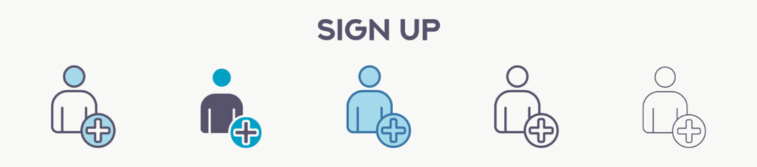 Sign Up Icon Pack For Graphic Design - Multi Styles