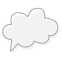 Png white message cloud, transparent background