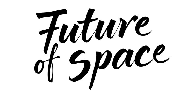 Naklejki Handwritten inscription Future of Space in black ink, no background