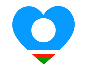 Sakha (Yakutia) Flag National Europe Flag Heart Emblem Symbol Icon Vector Illustration Abstract Design Element