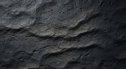 Dark, textured, wavy stone background with subtle light and shadow, perfect for creating depth and atmosphere in designs