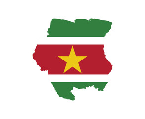 Suriname Flag Map Emblem Symbol Icon Vector Illustration Abstract Design Element