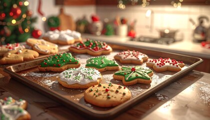 Christmas Cookies with Icing Christmas Food Close Up