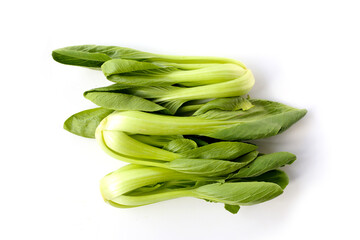 Fresh bok choy on white background.