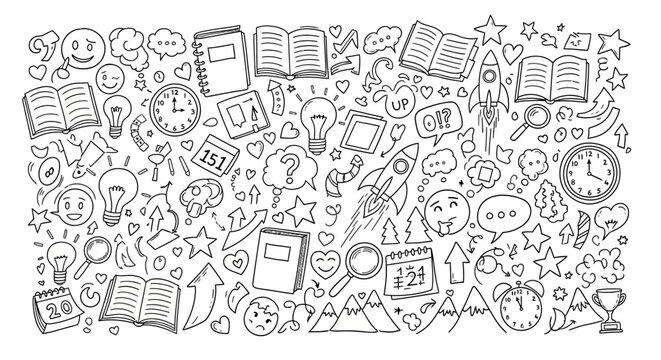 hand drawn vector illustration of social media icons