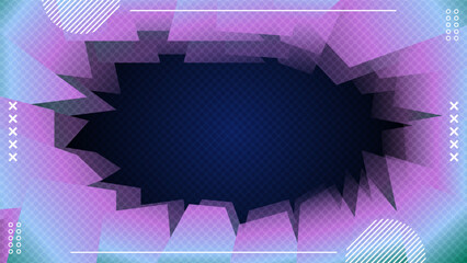 Abstract Background Blue Purple Gradient Geometric Overlap Polygon Framing Halftone Design.Vector Illustration