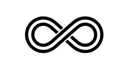 Abstract infinity symbol design with layered lines on transparent background