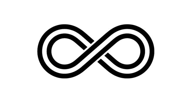 Abstract infinity symbol design with layered lines on transparent background