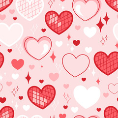 Valentine day valentine seamless pattern with hearts  design for fabric, cotton, wallpaper, satin all types of print textile and background	