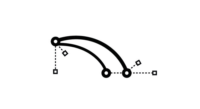 Abstract white line drawing of connected shapes on transparent background