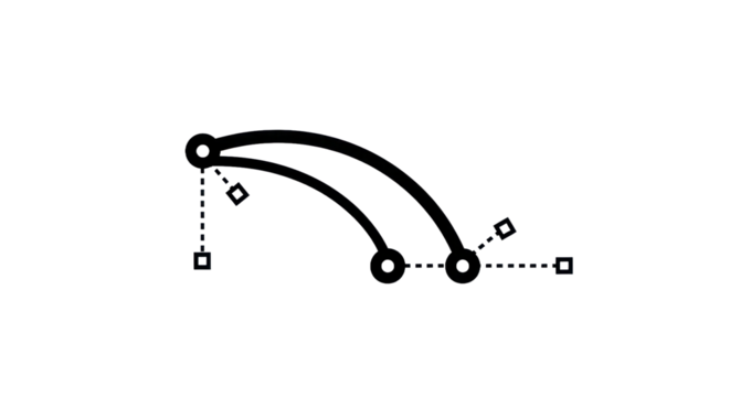 Abstract white line drawing of connected shapes on transparent background - Powered by Adobe