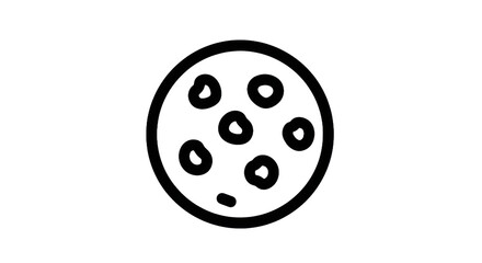 Circular petri dish illustration with contained cellular structures on a transparent background