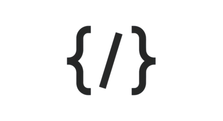 Code symbol illustration creative design element against transparent backdrop