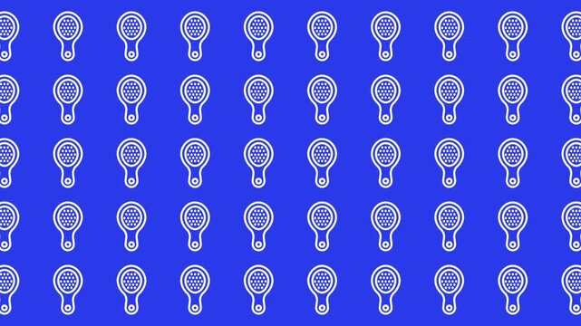 Tennis rackets pattern on vibrant blue background. Suitable for sportsrelated designs, social media graphics, and printed materials. Great for tennis enthusiasts and sports lovers.