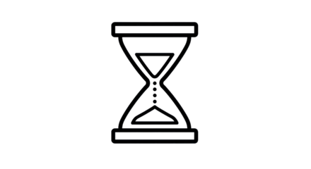 Hourglass illustration time concept graphic with transparent background