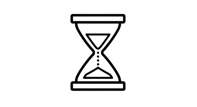 Hourglass illustration time concept graphic with transparent background - Powered by Adobe