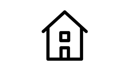 Minimalist house outline design on transparent background for various applications