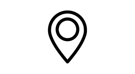 Minimalist location icon with outline design for digital mapping and navigation