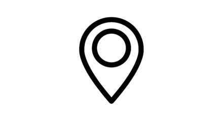 Minimalist location icon with outline design for digital mapping and navigation