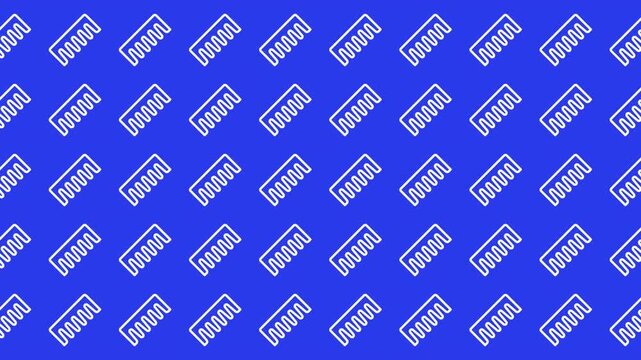 Repeating pattern of white combs on a blue background. Perfect for hair salon marketing materials or beauty product packaging design.