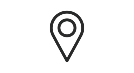 Minimalist location marker icon with transparency for web design and app navigation