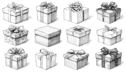 gift box line art style vector eps 10