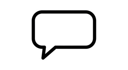Minimalist speech bubble icon with transparent background for communication