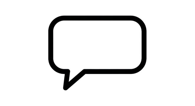 Minimalist speech bubble icon with transparent background for communication