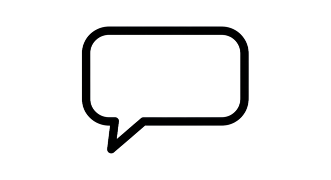 Minimalist speech bubble icon with transparent background for communication - Powered by Adobe