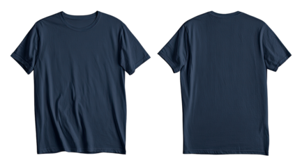 Navy blue t-shirt, front and back views
