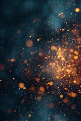 Fototapeta premium Bokeh lights create a shimmering effect in a dark background during a festive celebration at night