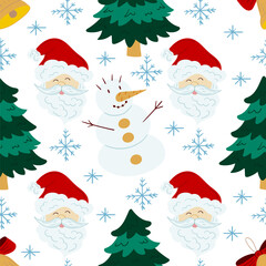 Christmas seamless pattern in hand draw style