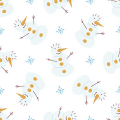 Christmas seamless pattern in hand draw style