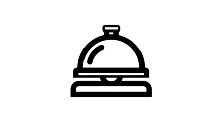 Outline of a bell service object with transparent background for various uses