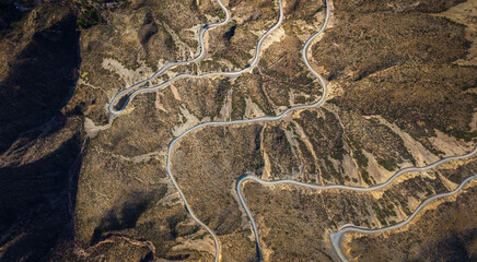 Caracoles de Villavicencio surrounded by dry hills and desert landscape in Mendoza, Argentina.