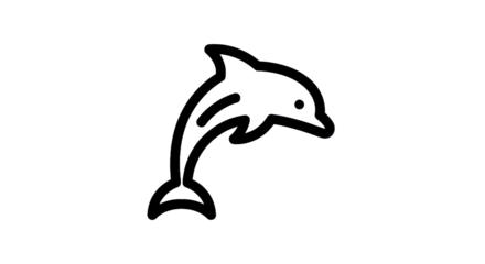 Outline of a leaping dolphin vector illustration for various design purposes