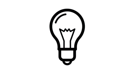 Outline of a lightbulb symbolizing ideas innovation creativity and inspiration