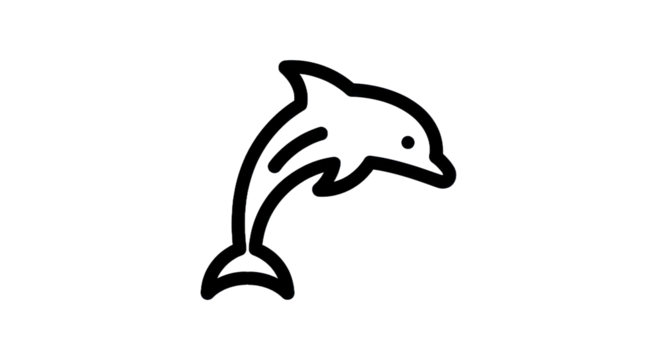 Outline of a leaping dolphin vector illustration for various design purposes - Powered by Adobe
