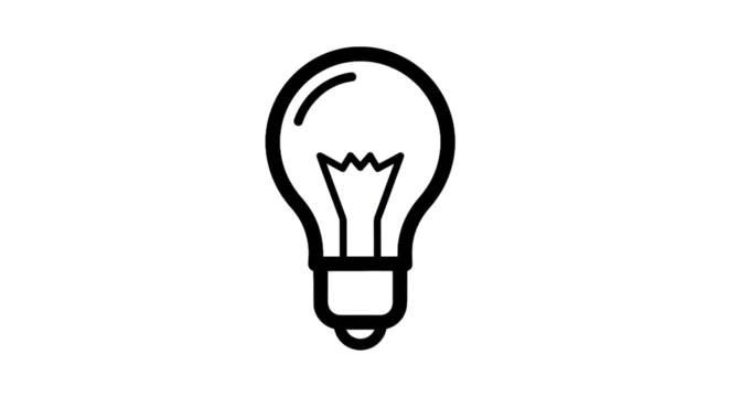 Outline of a lightbulb symbolizing ideas innovation creativity and inspiration