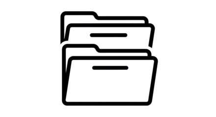 Outline of folders with handles isolated on transparent background for design