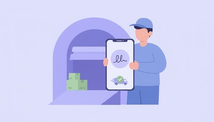 Delivery Confirmation - Digital Signature on Mobile App for Secure Package Delivery.