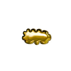 Fototapeta premium Alphabet number and symbol 3D word render Molten Gold Chrome Ripple Emblem