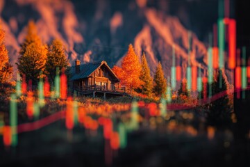 Rustic bliss: experiencing the warmth of an autumn cabin getaway. Trading analysis. Capturing remote serenity: autumn's warm embrace in a rustic cabin. Trading signals. Market forecast.