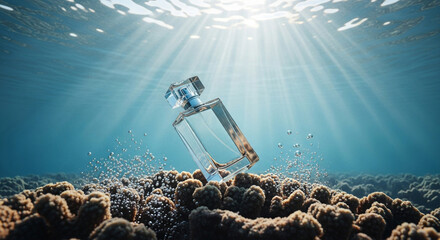 underwater world map in the deep blue sea