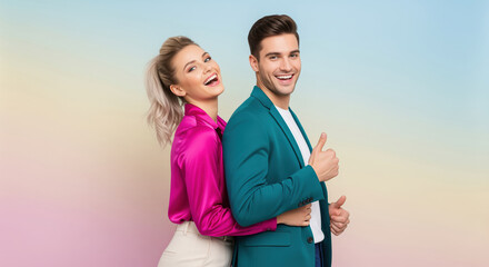 Relationship coaching program hero with couple giving approval for seminar pages and email headers for premarital counseling or couples retreat schedules for therapists and clinics