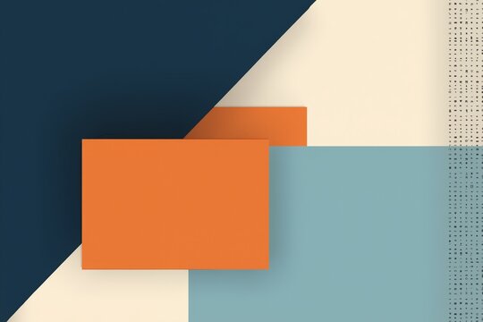 Abstract geometric shapes in bold colorsorange, teal, cream, navycreate dynamic modern composition. Minimalist design aesthetic.