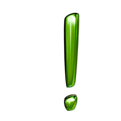 Alphabet number and symbol 3d word render Lime Green Chrome Glossy Tubular Symbol